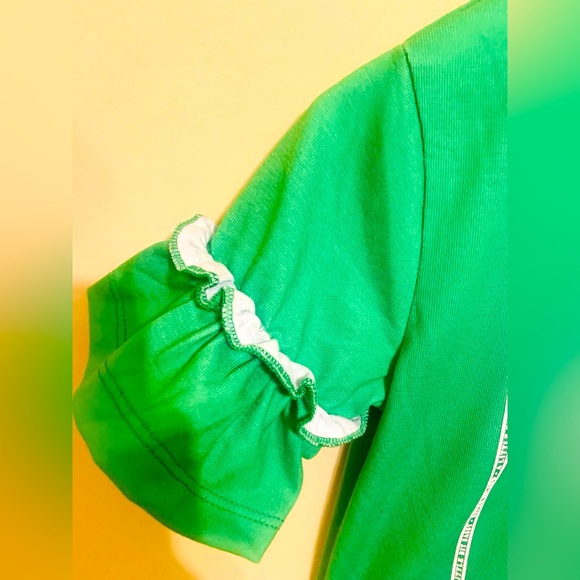 Three Sixty Baby Girls Green 'A Little Bit Sassy' Print Flutter Sleeve T-Shirt - Picture 4 of 4